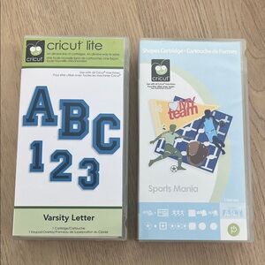 Cricut Varsity Letter Cartridge and Cricut Sports Mania Cartridge